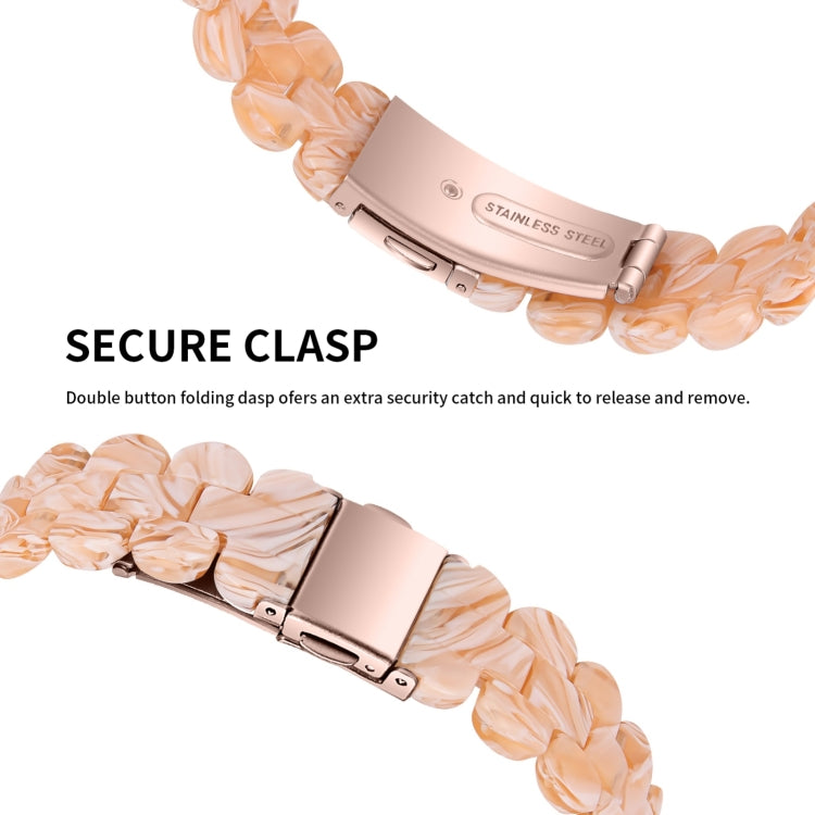 Oval Resin Watch Band For Apple Watch Series 9&8&7 41mm / SE 3&SE 2&6&SE&5&4 40mm / 3&2&1 38mm(Silk White) by bashfashion