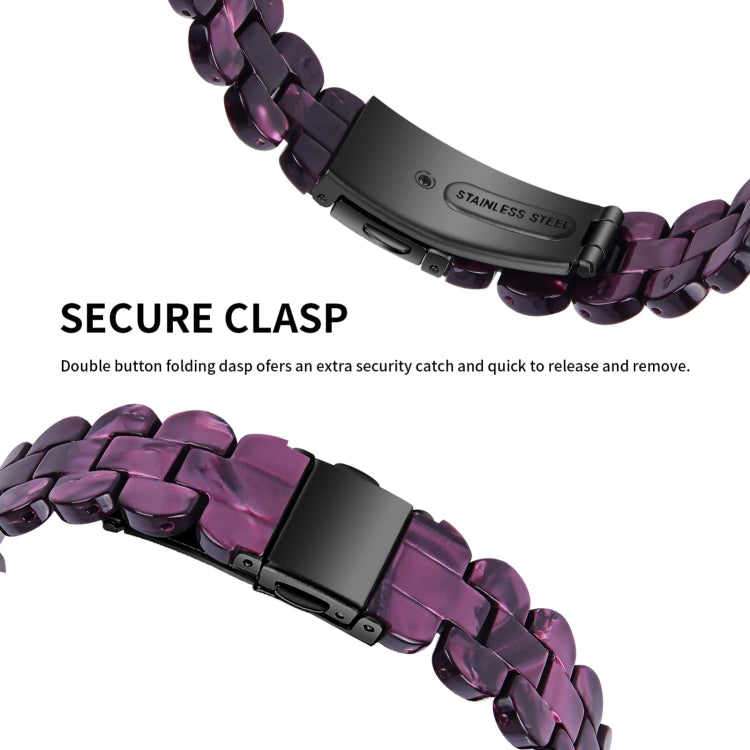 Oval Resin Watch Band For Apple Watch Series 9&8&7 41mm / SE 3&SE 2&6&SE&5&4 40mm / 3&2&1 38mm(Purple Light) by bashfashion