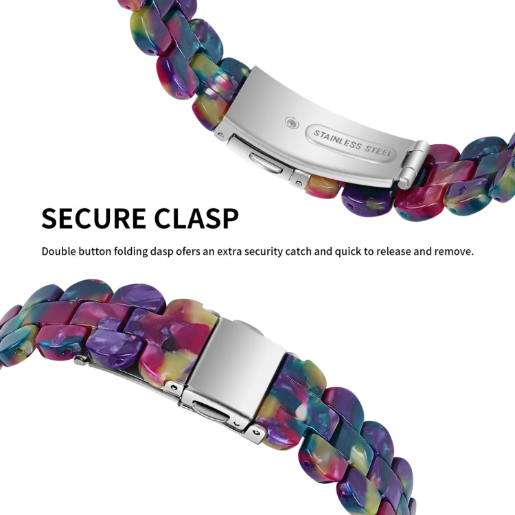 Oval Resin Watch Band For Apple Watch Series 9&8&7 41mm / SE 3&SE 2&6&SE&5&4 40mm / 3&2&1 38mm(Purple Green Flower) by bashfashion