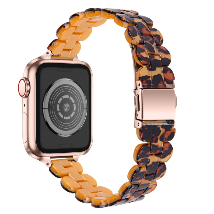 Oval Resin Watch Band For Apple Watch Ultra 49mm&Watch Ultra 2 49mm / Series 9&8&7 45mm / SE 3&SE 2&6&SE&5&4 44mm / 3&2&1 42mm(Leopard Print) by bashfashion