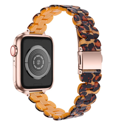 Oval Resin Watch Band For Apple Watch Ultra 49mm&Watch Ultra 2 49mm / Series 9&8&7 45mm / SE 3&SE 2&6&SE&5&4 44mm / 3&2&1 42mm(Leopard Print) by bashfashion