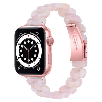 Oval Resin Watch Band For Apple Watch Ultra 49mm&Watch Ultra 2 49mm / Series 9&8&7 45mm / SE 3&SE 2&6&SE&5&4 44mm / 3&2&1 42mm(Pink Flower) by bashfashion