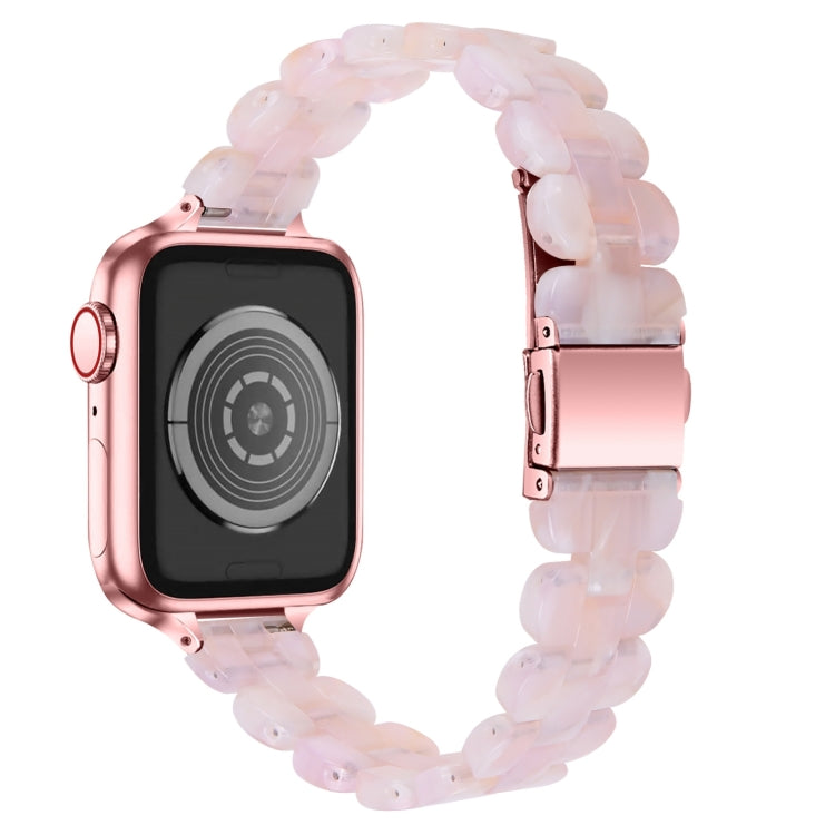 Oval Resin Watch Band For Apple Watch Ultra 49mm&Watch Ultra 2 49mm / Series 9&8&7 45mm / SE 3&SE 2&6&SE&5&4 44mm / 3&2&1 42mm(Pink Flower) by bashfashion