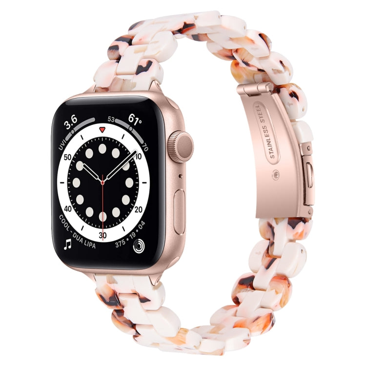 Oval Resin Watch Band For Apple Watch Ultra 49mm&Watch Ultra 2 49mm / Series 9&8&7 45mm / SE 3&SE 2&6&SE&5&4 44mm / 3&2&1 42mm(Nougat) by bashfashion