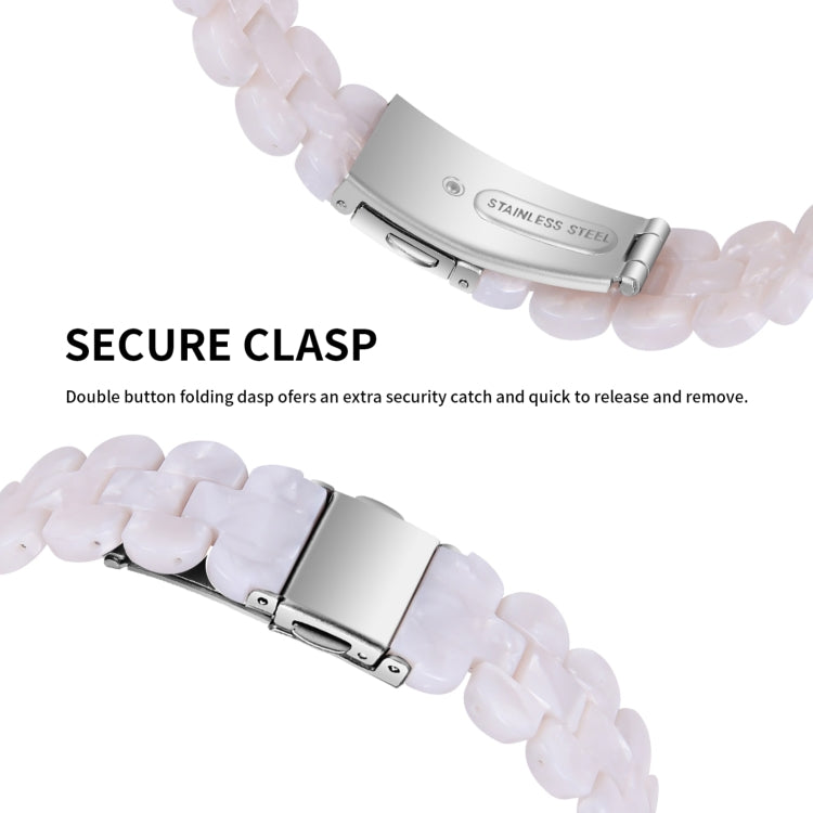 Oval Resin Watch Band For Apple Watch Ultra 49mm&Watch Ultra 2 49mm / Series 9&8&7 45mm / SE 3&SE 2&6&SE&5&4 44mm / 3&2&1 42mm(Pearl White) by bashfashion