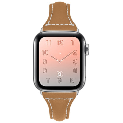 Three-color T-shape Leather Watch Band For Apple Watch Ultra 49mm&Watch Ultra 2 49mm / Series 9&8&7 45mm / SE 3&SE 2&6&SE&5&4 44mm / 3&2&1 42mm(Black Coffee+Coffee) by bashfashion