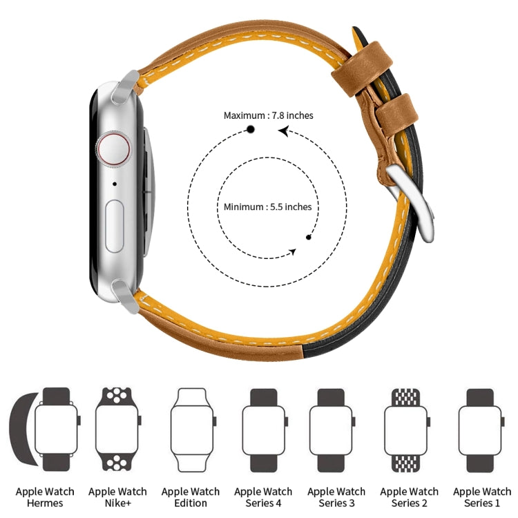 Three-color T-shape Leather Watch Band For Apple Watch Ultra 49mm&Watch Ultra 2 49mm / Series 9&8&7 45mm / SE 3&SE 2&6&SE&5&4 44mm / 3&2&1 42mm(Black Coffee+Coffee) by bashfashion