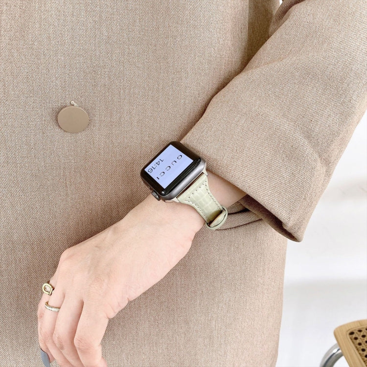 Crocodile Texture Leather Watch Band For Apple Watch Ultra 49mm&Watch Ultra 2 49mm / Series 9&8&7 45mm / SE 3&SE 2&6&SE&5&4 44mm / 3&2&1 42mm(Caramel Brown) by bashfashion