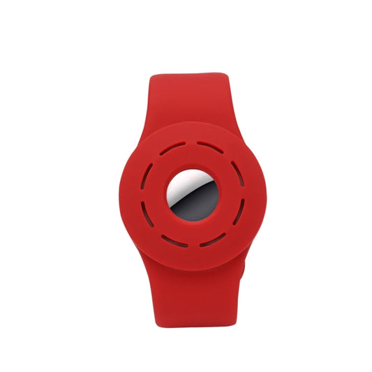 Anti-scratch Shockproof Silicone Bracelet Strap Protective Cover Case For AirTag(Red) by bashfashion