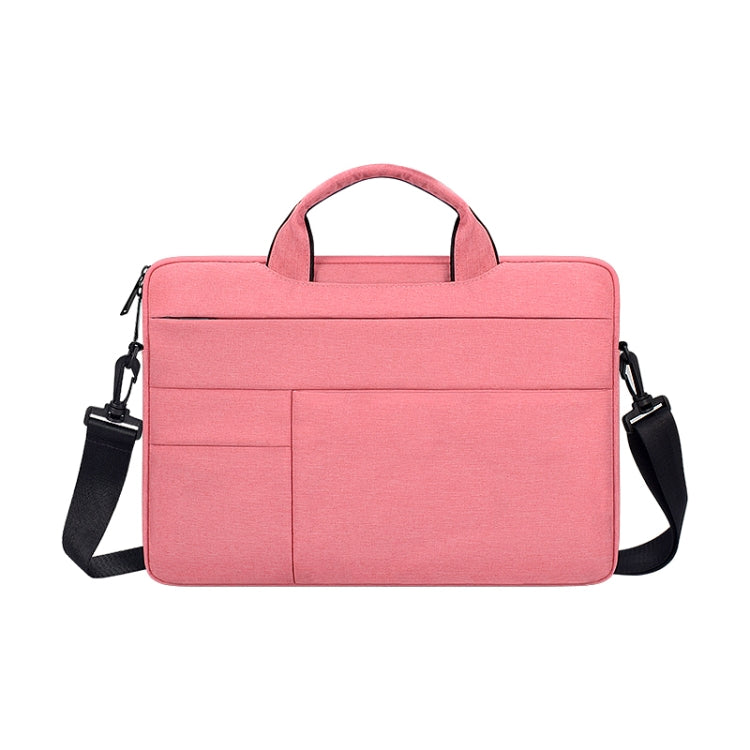 ND05SDJ Oxford Cloth + Nylon Laptop Portable Shoulder Bag, Size:14.1-15.4 inch(Pink) by bashfashion