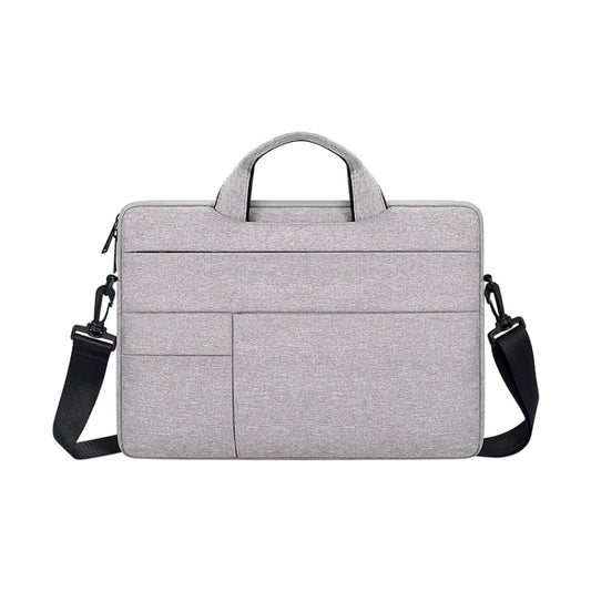 ND05SDJ Oxford Cloth + Nylon Laptop Portable Shoulder Bag, Size:14.1-15.4 inch(Hemp Gray) by bashfashion