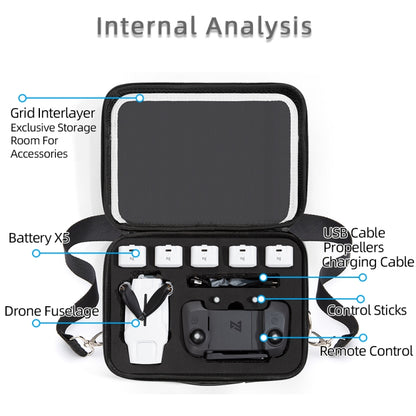 Portable Single Shoulder Storage Travel Carrying Cover Case Box with Baffle Separator for FIMI X8 mini(Black + Black Liner) by bashfashion