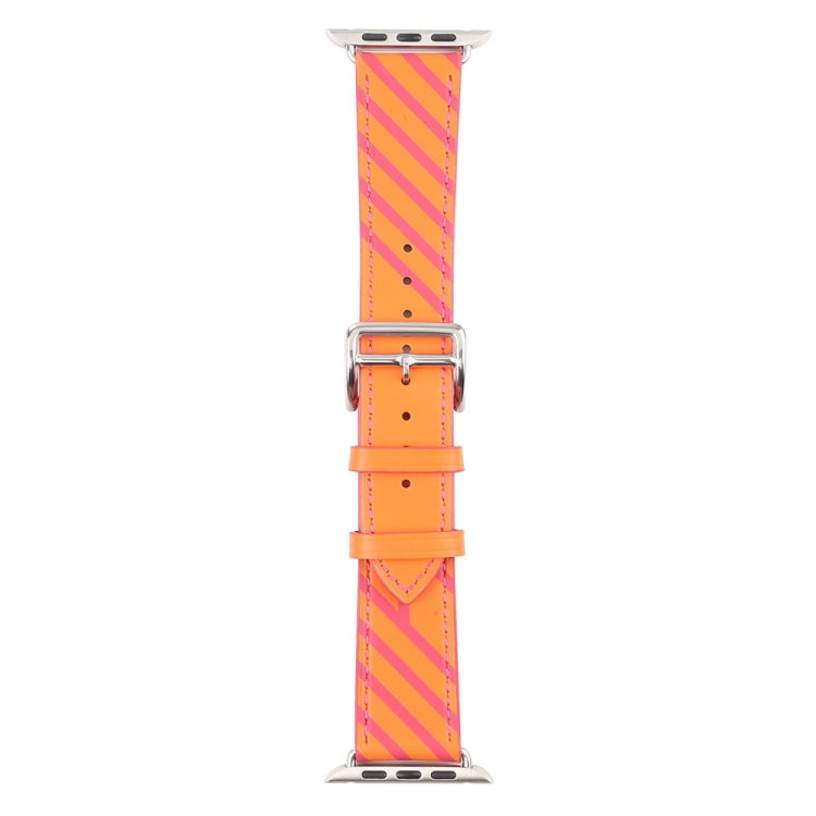 Strip Texture Leather Watch Band For Apple Watch Series 9&8&7 41mm / SE 3&SE 2&6&SE&5&4 40mm / 3&2&1 38mm(Blue Black) by bashfashion