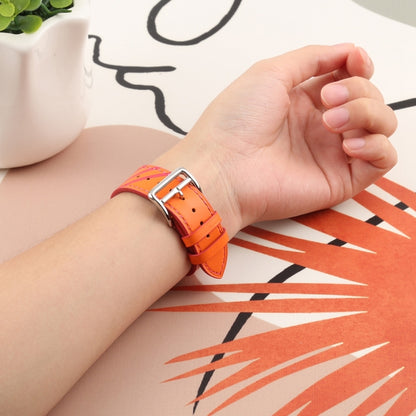 Strip Texture Leather Watch Band For Apple Watch Series 9&8&7 41mm / SE 3&SE 2&6&SE&5&4 40mm / 3&2&1 38mm(Apricot Red) by bashfashion