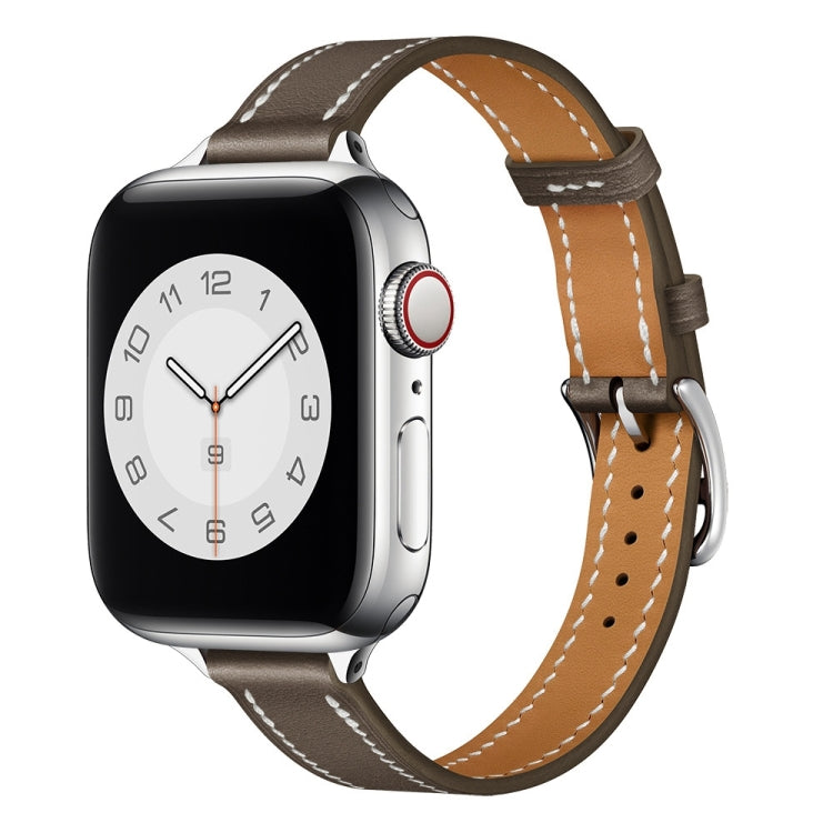 Small Waist Leather Watch Band For Apple Watch Ultra 49mm&Watch Ultra 2 49mm / Series 9&8&7 45mm / SE 3&SE 2&6&SE&5&4 44mm / 3&2&1 42mm(Taupe) by bashfashion