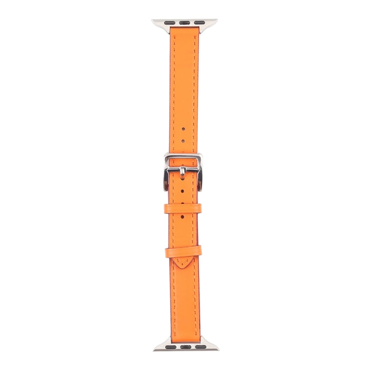 Small Waist Leather Watch Band For Apple Watch Ultra 49mm&Watch Ultra 2 49mm / Series 9&8&7 45mm / SE 3&SE 2&6&SE&5&4 44mm / 3&2&1 42mm(Orange) by bashfashion