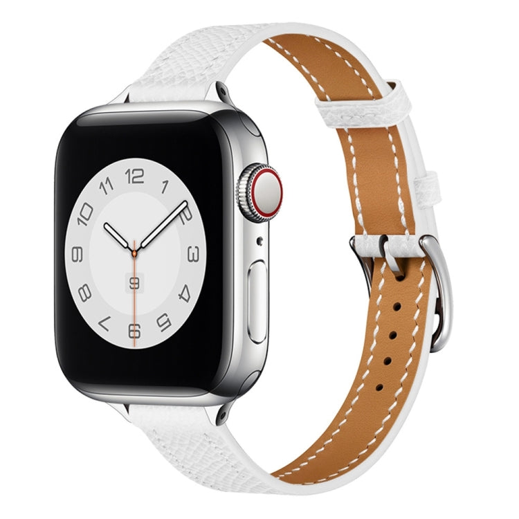 Small Waist Leather Watch Band For Apple Watch Series 9&8&7 41mm / SE 3&SE 2&6&SE&5&4 40mm / 3&2&1 38mm(White) by bashfashion