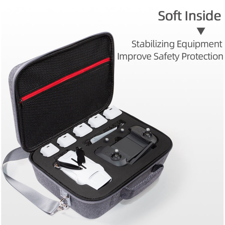 Grey Canvas Single Shoulder Storage Bag Shockproof Waterproof Travel Carrying Cover Hard Case for FIMI X8 Mini(Black + Black Liner) by bashfashion