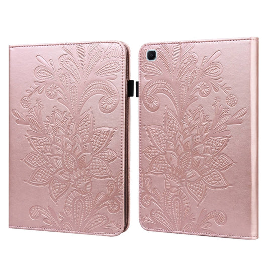Lace Flower Embossing Pattern Horizontal Flip Leather Case with Holder & Card Slots & Wallet & Photo Frame & Sleep / Wake-up Function For Samsung Galaxy Tab S6 Lite SM-P610/SM-P615(Rose Gold) by bashfashion