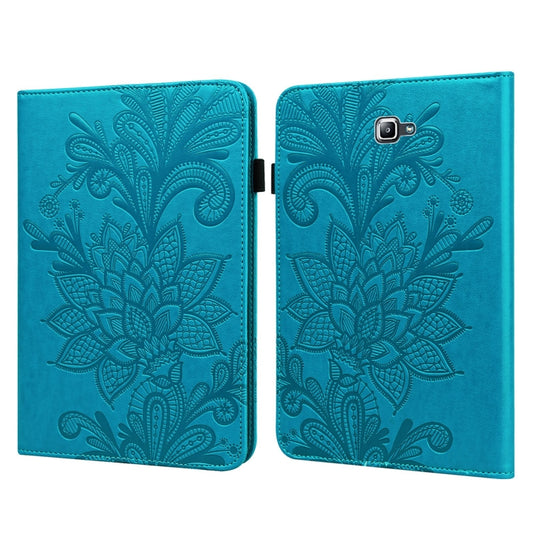 For Samsung Galaxy Tab A A6 10.1 inch 2016 Lace Flower Embossing Pattern Horizontal Flip Leather Case with Holder & Card Slots & Wallet & Photo Frame(Blue) by bashfashion