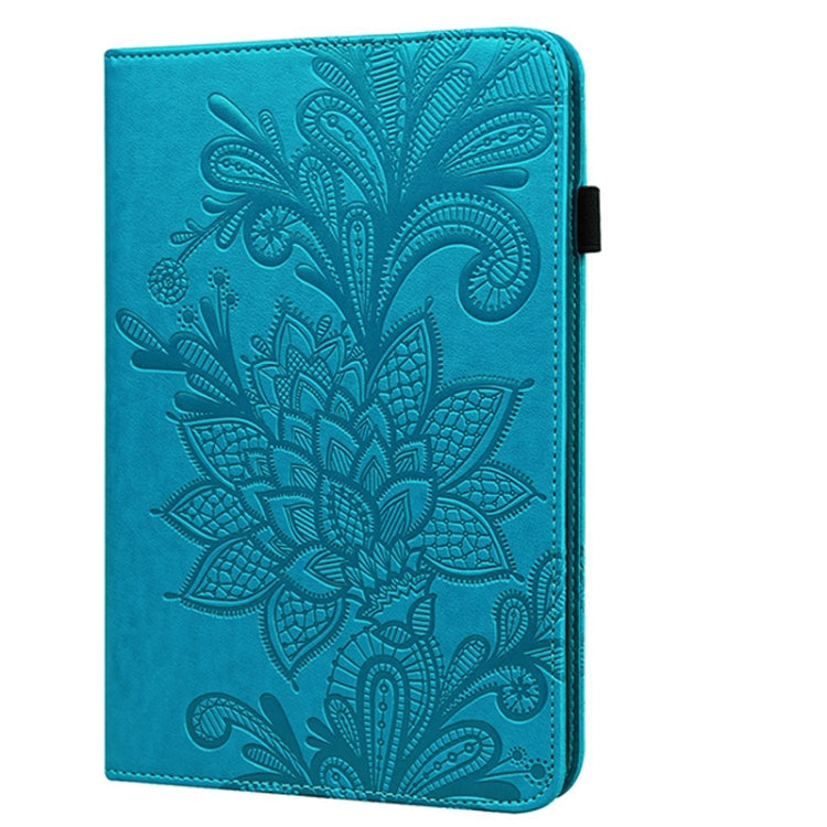 For Samsung Galaxy Tab A A6 10.1 inch 2016 Lace Flower Embossing Pattern Horizontal Flip Leather Case with Holder & Card Slots & Wallet & Photo Frame(Blue) by bashfashion