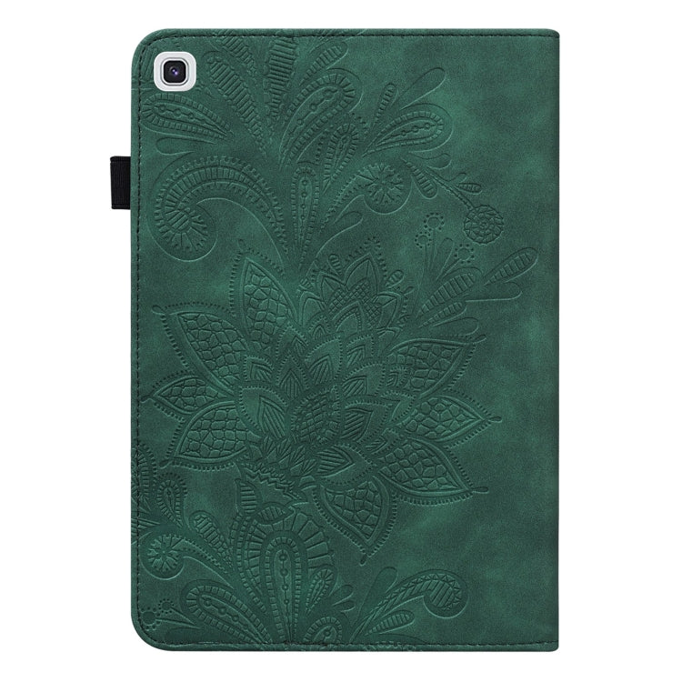 For Samsung Galaxy Tab A7 10.4 2020 SM-T500/SM-T505 Lace Flower Embossing Pattern Horizontal Flip Leather Case with Holder & Card Slots & Wallet & Photo Frame(Green) by bashfashion