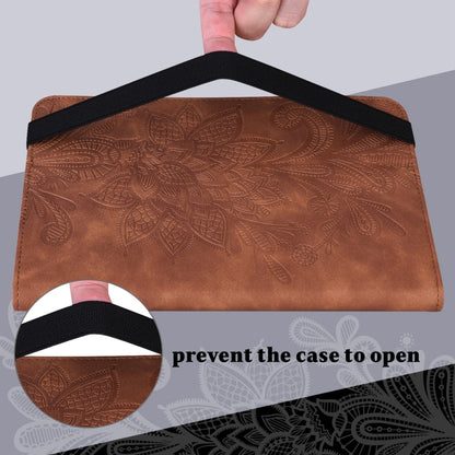 For Samsung Galaxy Tab S8 / Galaxy Tab S7 SM-T870/SM-T875/SM-T876B Lace Flower Embossing Pattern Horizontal Flip Leather Case with Holder & Card Slots & Wallet & Photo Frame(Brown) by bashfashion
