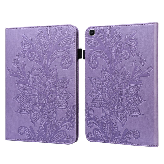 For Samsung Galaxy Tab A 8.0 2019 T290 Lace Flower Embossing Pattern Horizontal Flip Leather Case with Holder & Card Slots & Wallet & Photo Frame(Purple) by bashfashion