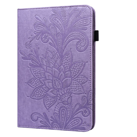 For Samsung Galaxy Tab A 8.0 2019 T290 Lace Flower Embossing Pattern Horizontal Flip Leather Case with Holder & Card Slots & Wallet & Photo Frame(Purple) by bashfashion