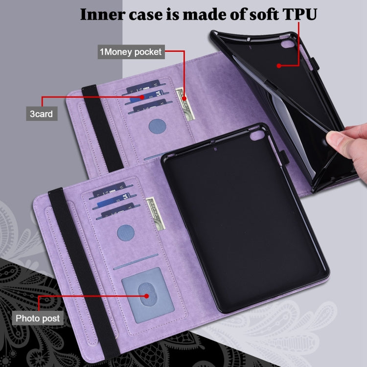 For Samsung Galaxy Tab A 8.0 2019 T290 Lace Flower Embossing Pattern Horizontal Flip Leather Case with Holder & Card Slots & Wallet & Photo Frame(Purple) by bashfashion