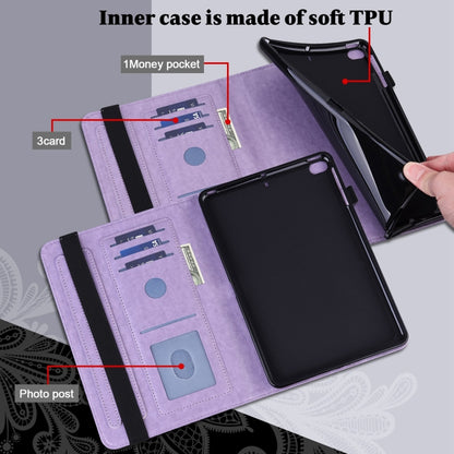 For Samsung Galaxy Tab A 8.0 2019 T290 Lace Flower Embossing Pattern Horizontal Flip Leather Case with Holder & Card Slots & Wallet & Photo Frame(Purple) by bashfashion