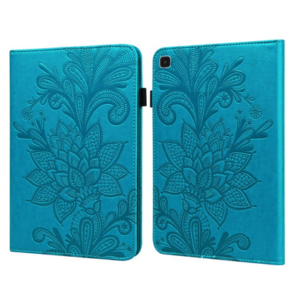 For Samsung Galaxy Tab A7 Lite T220/T225 Lace Flower Embossing Pattern Horizontal Flip Leather Case with Holder & Card Slots & Wallet & Photo Frame(Blue) by bashfashion