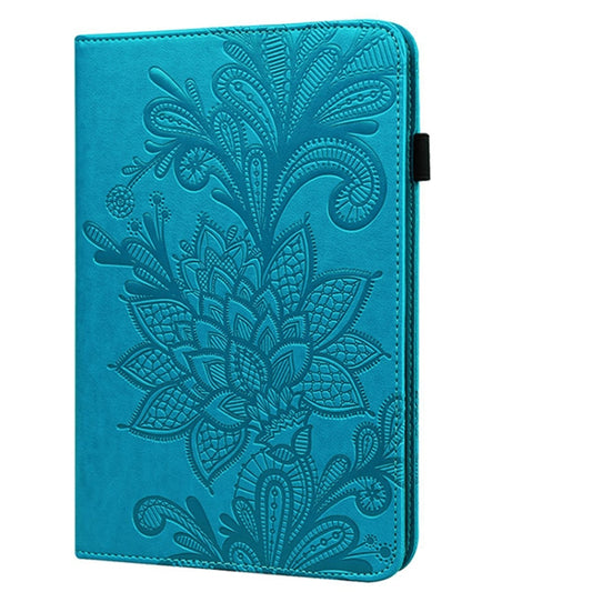 For Samsung Galaxy Tab A7 Lite T220/T225 Lace Flower Embossing Pattern Horizontal Flip Leather Case with Holder & Card Slots & Wallet & Photo Frame(Blue) by bashfashion