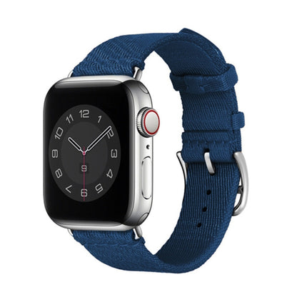 Two-color Nylon Braid Watch Band For Apple Watch Series 9&8&7 41mm / SE 3&SE 2&6&SE&5&4 40mm / 3&2&1 38mm(Blue) by bashfashion