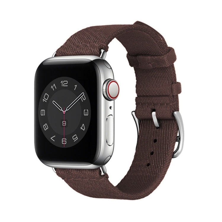 Two-color Nylon Braid Watch Band For Apple Watch Series 9&8&7 41mm / SE 3&SE 2&6&SE&5&4 40mm / 3&2&1 38mm(Dark Brown) by bashfashion