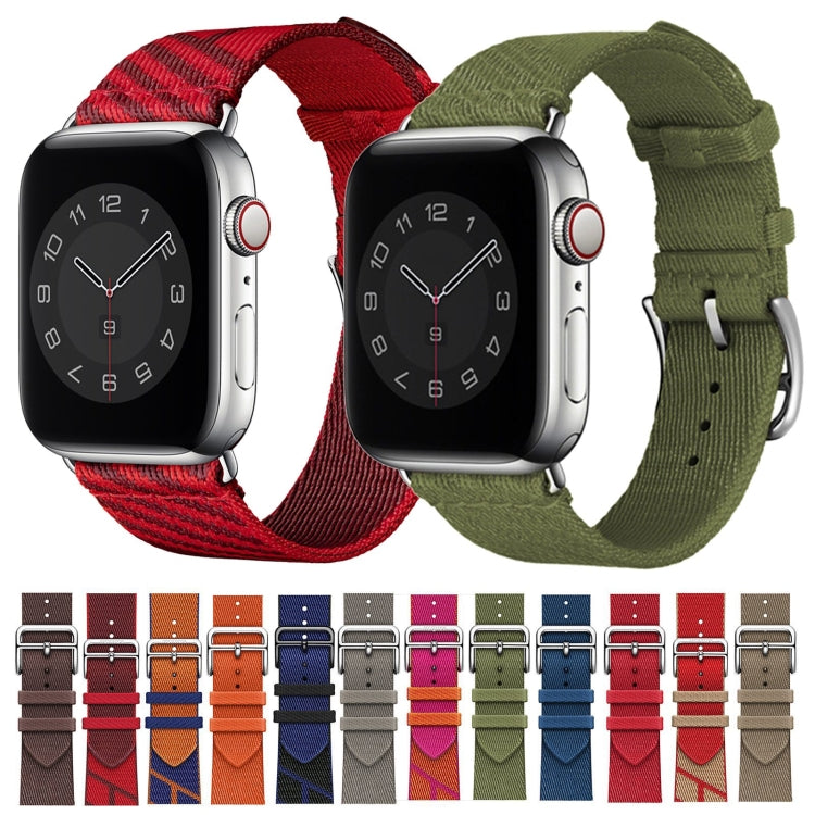 Two-color Nylon Braid Watch Band For Apple Watch Series 9&8&7 41mm / SE 3&SE 2&6&SE&5&4 40mm / 3&2&1 38mm(Light Khaki) by bashfashion