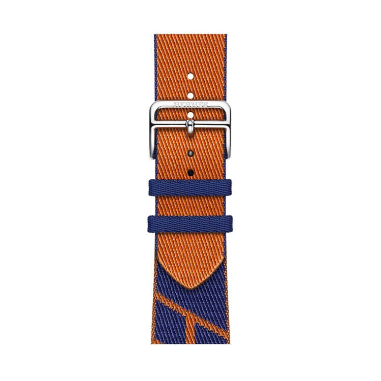 Two-color Nylon Braid Watch Band For Apple Watch Ultra 49mm&Watch Ultra 2 49mm / Series 9&8&7 45mm / SE 3&SE 2&6&SE&5&4 44mm / 3&2&1 42mm(Blue+Orange) by bashfashion