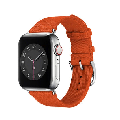 Two-color Nylon Braid Watch Band For Apple Watch Ultra 49mm&Watch Ultra 2 49mm / Series 9&8&7 45mm / SE 3&SE 2&6&SE&5&4 44mm / 3&2&1 42mm(Orange) by bashfashion