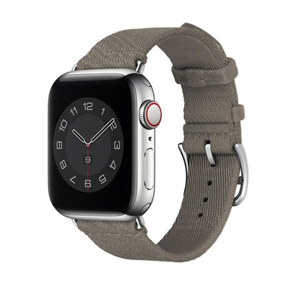 Two-color Nylon Braid Watch Band For Apple Watch Ultra 49mm&Watch Ultra 2 49mm / Series 9&8&7 45mm / SE 3&SE 2&6&SE&5&4 44mm / 3&2&1 42mm(Grey) by bashfashion