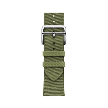Two-color Nylon Braid Watch Band For Apple Watch Ultra 49mm&Watch Ultra 2 49mm / Series 9&8&7 45mm / SE 3&SE 2&6&SE&5&4 44mm / 3&2&1 42mm(Army Green) by bashfashion
