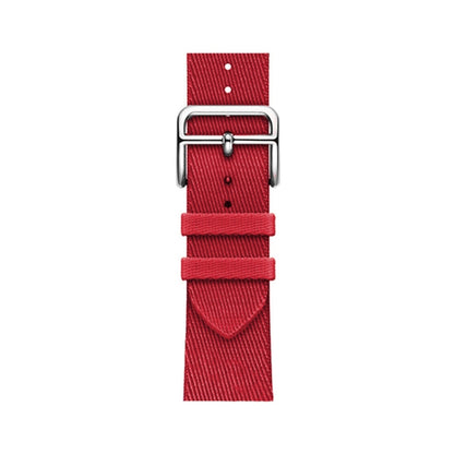 Two-color Nylon Braid Watch Band For Apple Watch Ultra 49mm&Watch Ultra 2 49mm / Series 9&8&7 45mm / SE 3&SE 2&6&SE&5&4 44mm / 3&2&1 42mm(Rose Red) by bashfashion