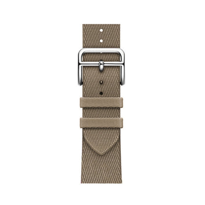 Two-color Nylon Braid Watch Band For Apple Watch Ultra 49mm&Watch Ultra 2 49mm / Series 9&8&7 45mm / SE 3&SE 2&6&SE&5&4 44mm / 3&2&1 42mm(Light Khaki) by bashfashion