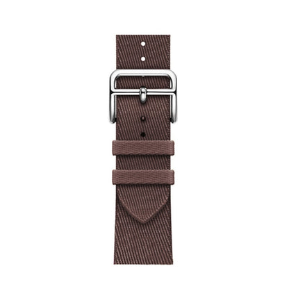 Two-color Nylon Braid Watch Band For Apple Watch Ultra 49mm&Watch Ultra 2 49mm / Series 9&8&7 45mm / SE 3&SE 2&6&SE&5&4 44mm / 3&2&1 42mm(Dark Brown) by bashfashion