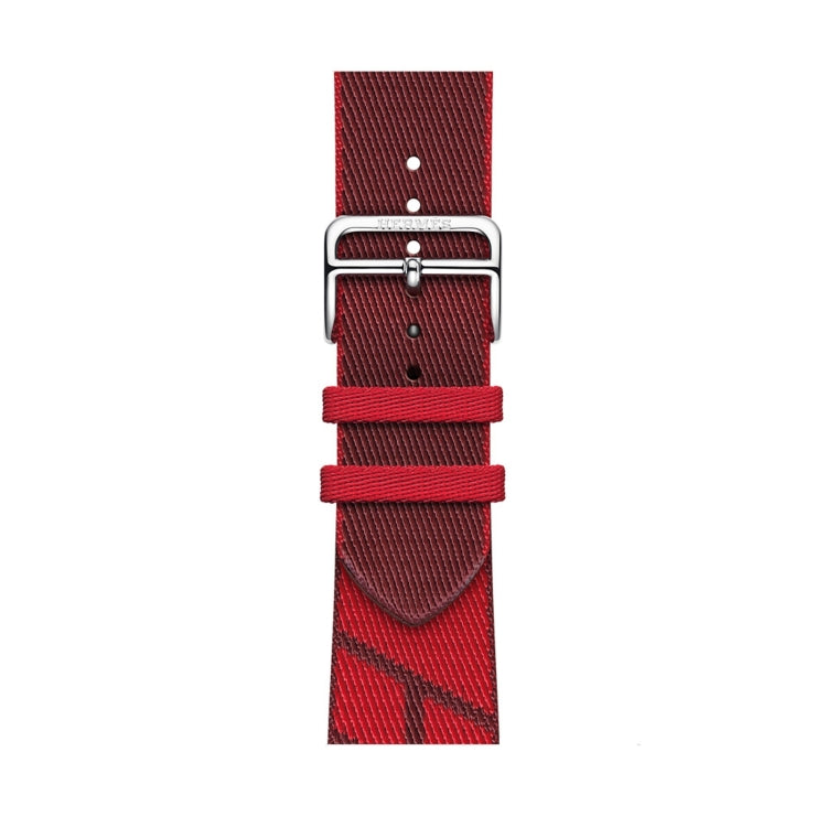 Two-color Nylon Braid Watch Band For Apple Watch Ultra 49mm&Watch Ultra 2 49mm / Series 9&8&7 45mm / SE 3&SE 2&6&SE&5&4 44mm / 3&2&1 42mm(Dark Red+Red) by bashfashion
