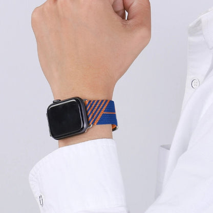 Two-color Nylon Braid Watch Band For Apple Watch Ultra 49mm&Watch Ultra 2 49mm / Series 9&8&7 45mm / SE 3&SE 2&6&SE&5&4 44mm / 3&2&1 42mm(Orange) by bashfashion