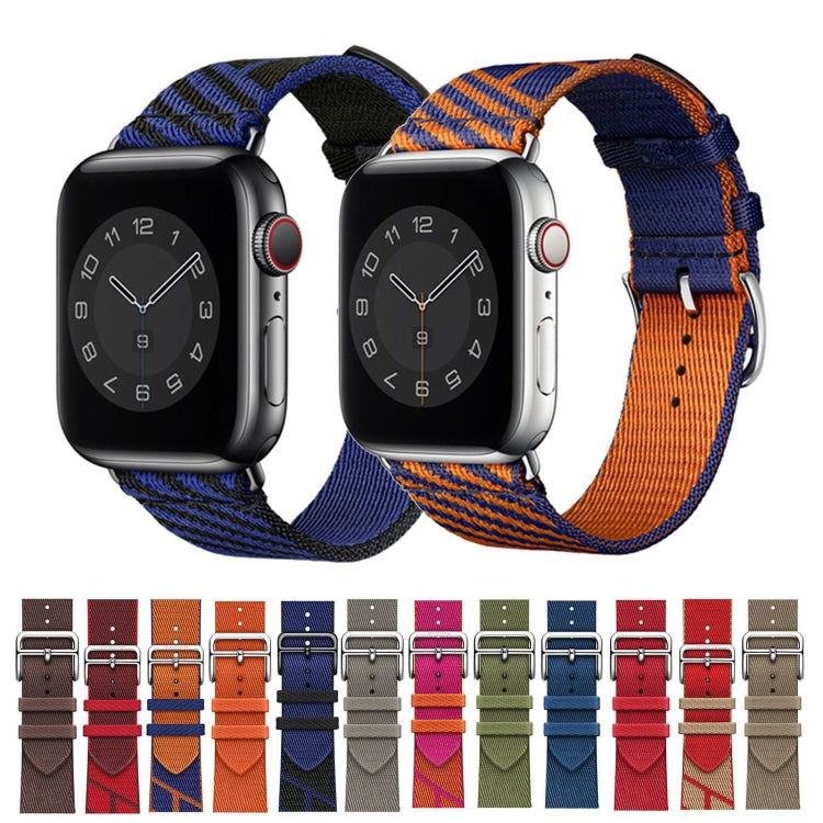 Two-color Nylon Braid Watch Band For Apple Watch Ultra 49mm&Watch Ultra 2 49mm / Series 9&8&7 45mm / SE 3&SE 2&6&SE&5&4 44mm / 3&2&1 42mm(Orange) by bashfashion