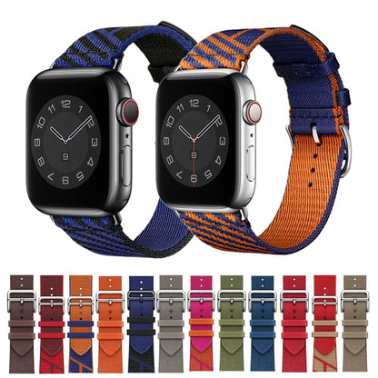 Two-color Nylon Braid Watch Band For Apple Watch Ultra 49mm&Watch Ultra 2 49mm / Series 9&8&7 45mm / SE 3&SE 2&6&SE&5&4 44mm / 3&2&1 42mm(Orange) by bashfashion