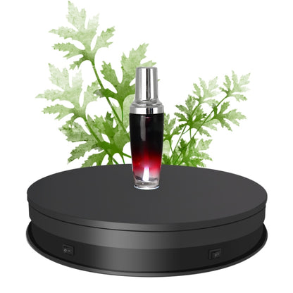 30cm Electric Rotating Turntable Display Stand LED Light Video Shooting Props Turntable, Power Plug:110V US Plug(Black) by bashfashion