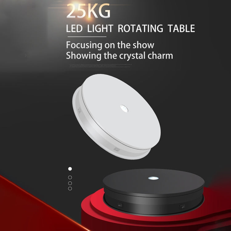 30cm Electric Rotating Turntable Display Stand LED Light Video Shooting Props Turntable, Power Plug:110V US Plug(Black) by bashfashion