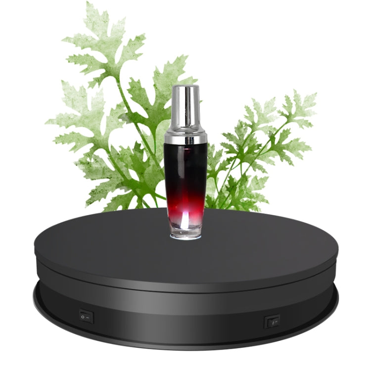 30cm Electric Rotating Turntable Display Stand LED Light Video Shooting Props Turntable, Power Plug:220V EU Plug(Black) by bashfashion